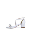Open Toe Crystal Hollow Out Chunky Heels
