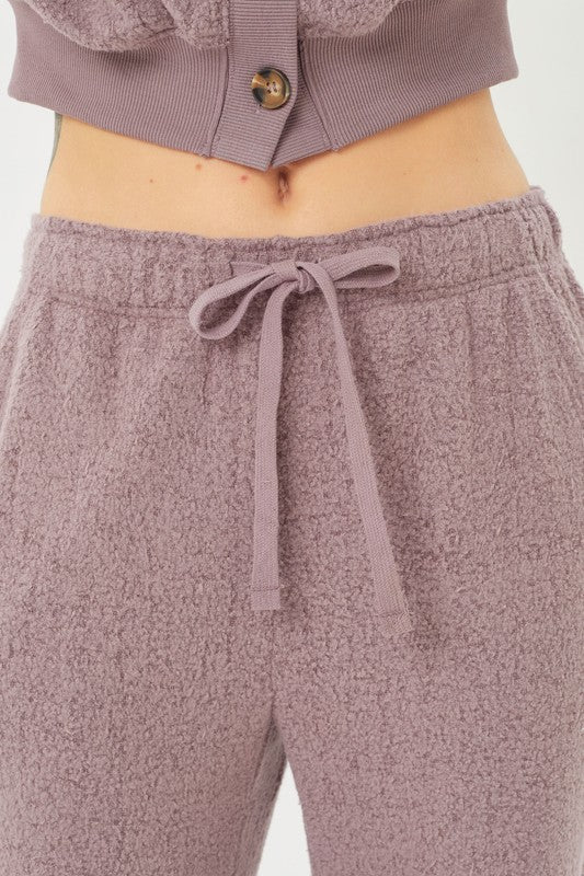 Celi Fleece Jersey Joggers in Smoked Lavender