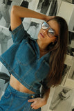 Gretta Collared Denim Top FINAL SALE