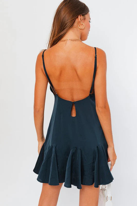 Petal Satin Mini Dress