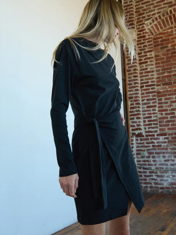 Nation Taylor Wrap Dress Jet Black