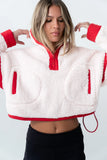 Lenny Sherpa Half Zip in Pink