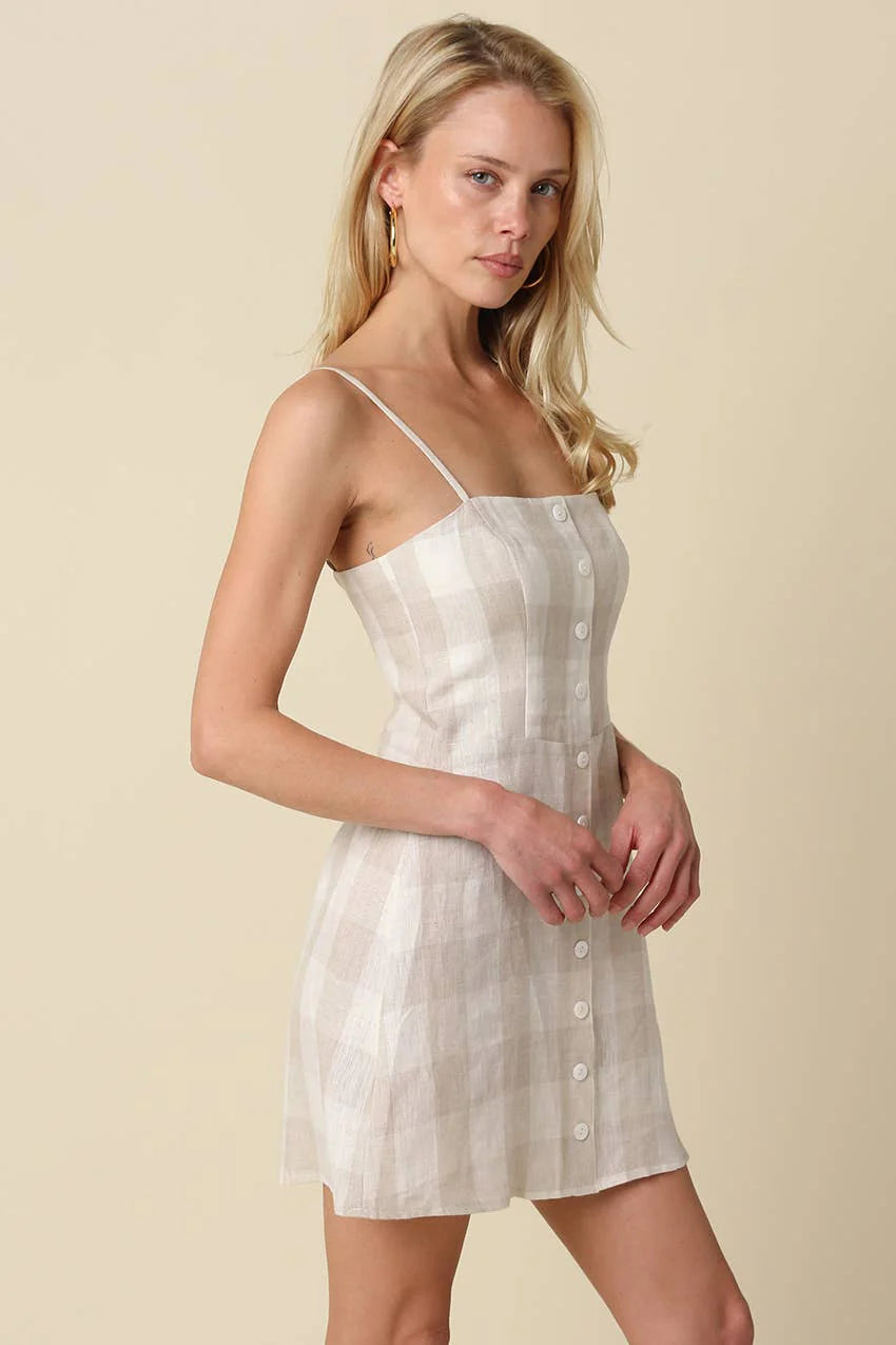 Lisa Button Front Mini Dress