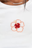 Fran Flower Embroidered Tee