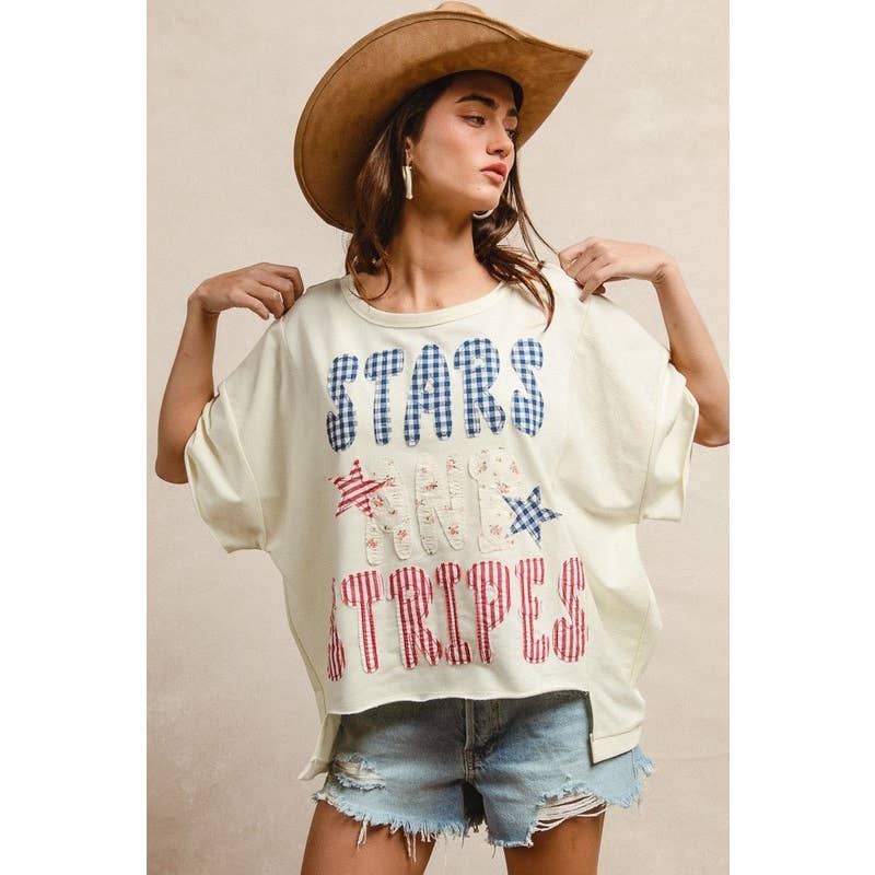 Stars Stripes Patchwork Top