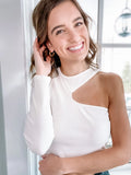 Nickie One Shoulder Top in White