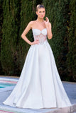 Annika Gown A line Corset Dress With Pockets Off White