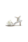 Peep Toe Chunky Wedding Shoes with Bow