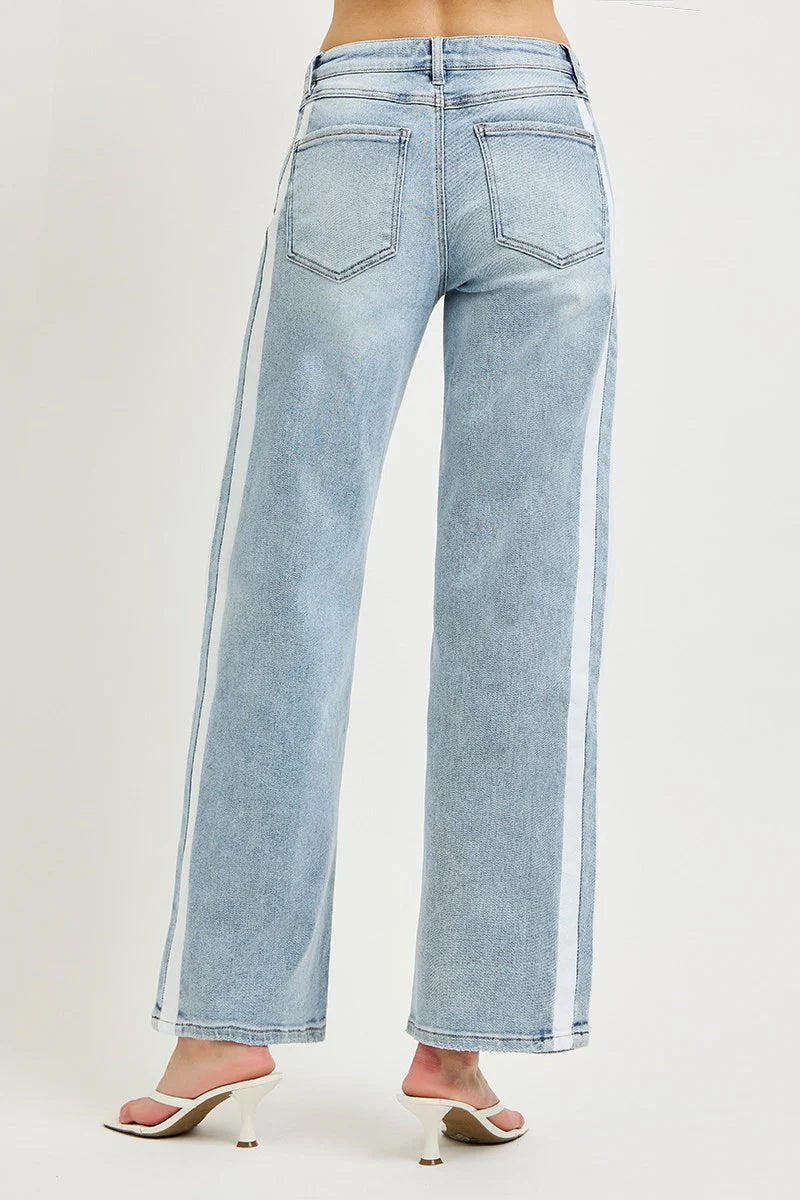 Fern Side Contrast Baggy Jean
