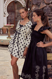 Lane Embroidered Midi Dress in Black FINAL SALE