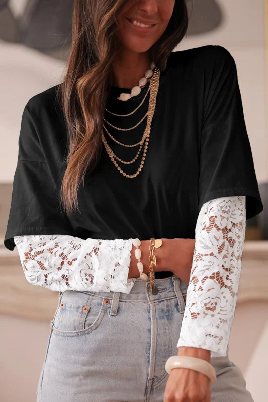 Nadia Lace Layer Tee