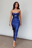 Harley Satin Maxi Dress Navy