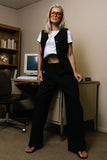 Carrie Pleated Trousers in Regular Black