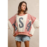 USA Patchwork stripe top