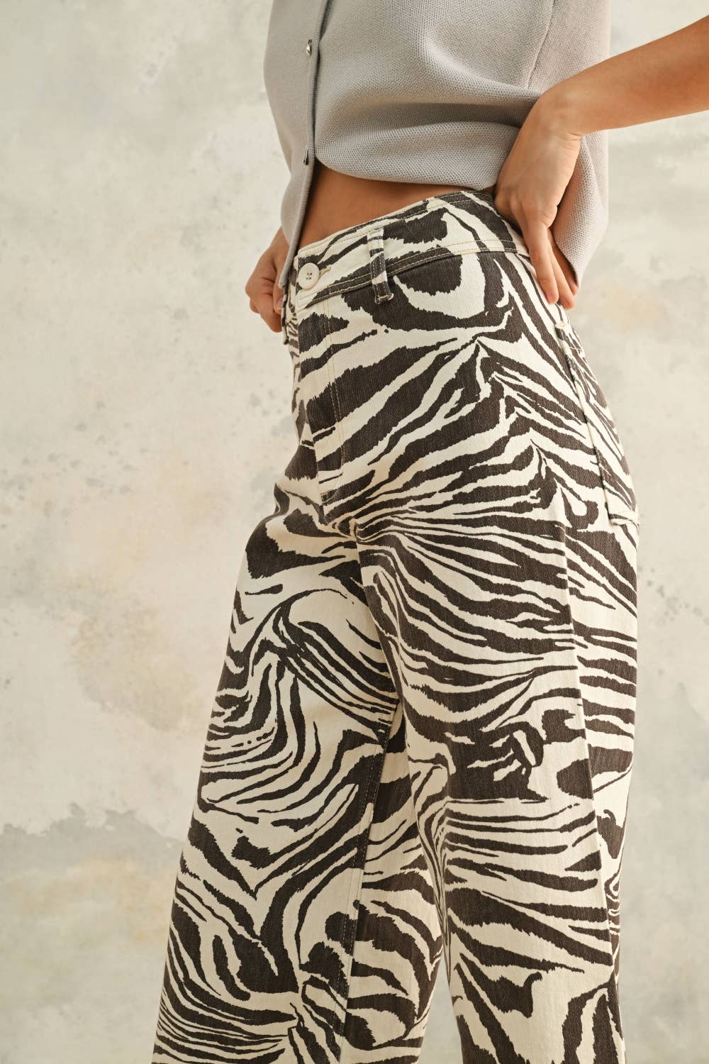 Zaza Zebra Wide Leg Jean