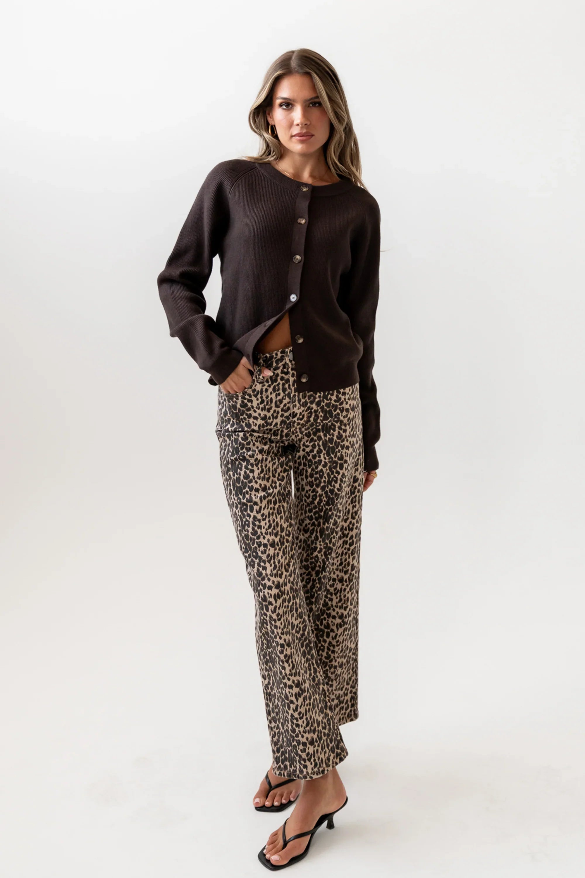Debbie Ribbed Sweater in Brown