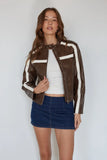 Joanne Cropped Leather Moto Jacket