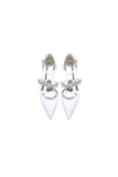 Crystal Strap Pointed Toe Satin Kitten Heels