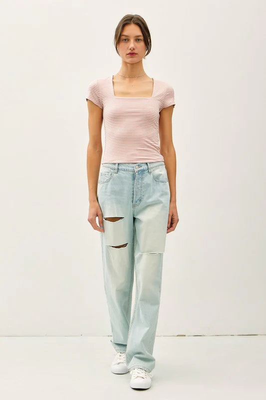 Ginny Double Lined Striped Top