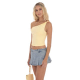 Lucy in the Sky Off Shoulder Twist Top in Yellow