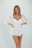 Nani Lace Bubble Sleeve Bustier Romper