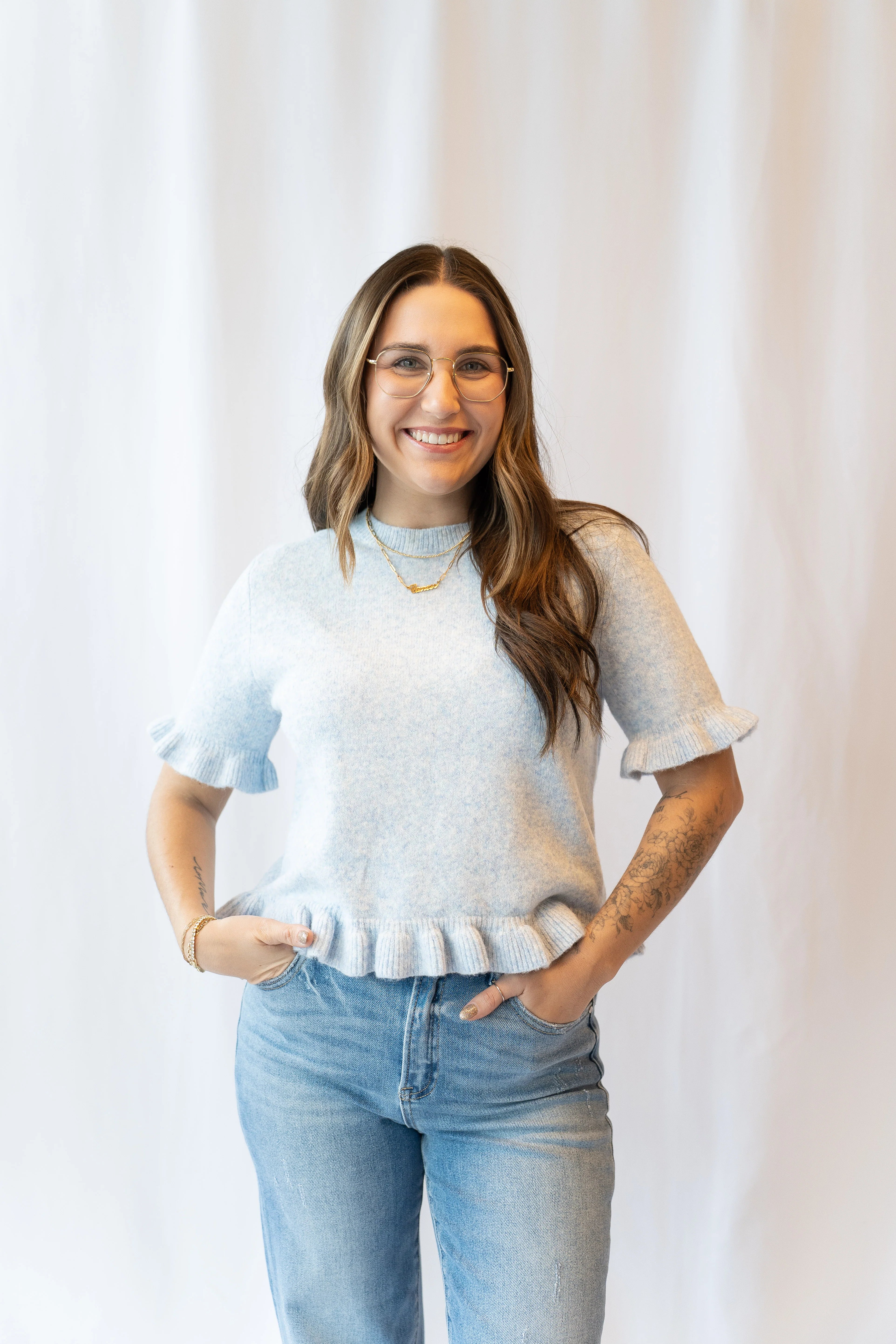 Drew Ruffle Hem Tee
