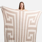 Greek Key Blanket in Beige