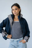 Colette Oversized Trench Jacket in Navy