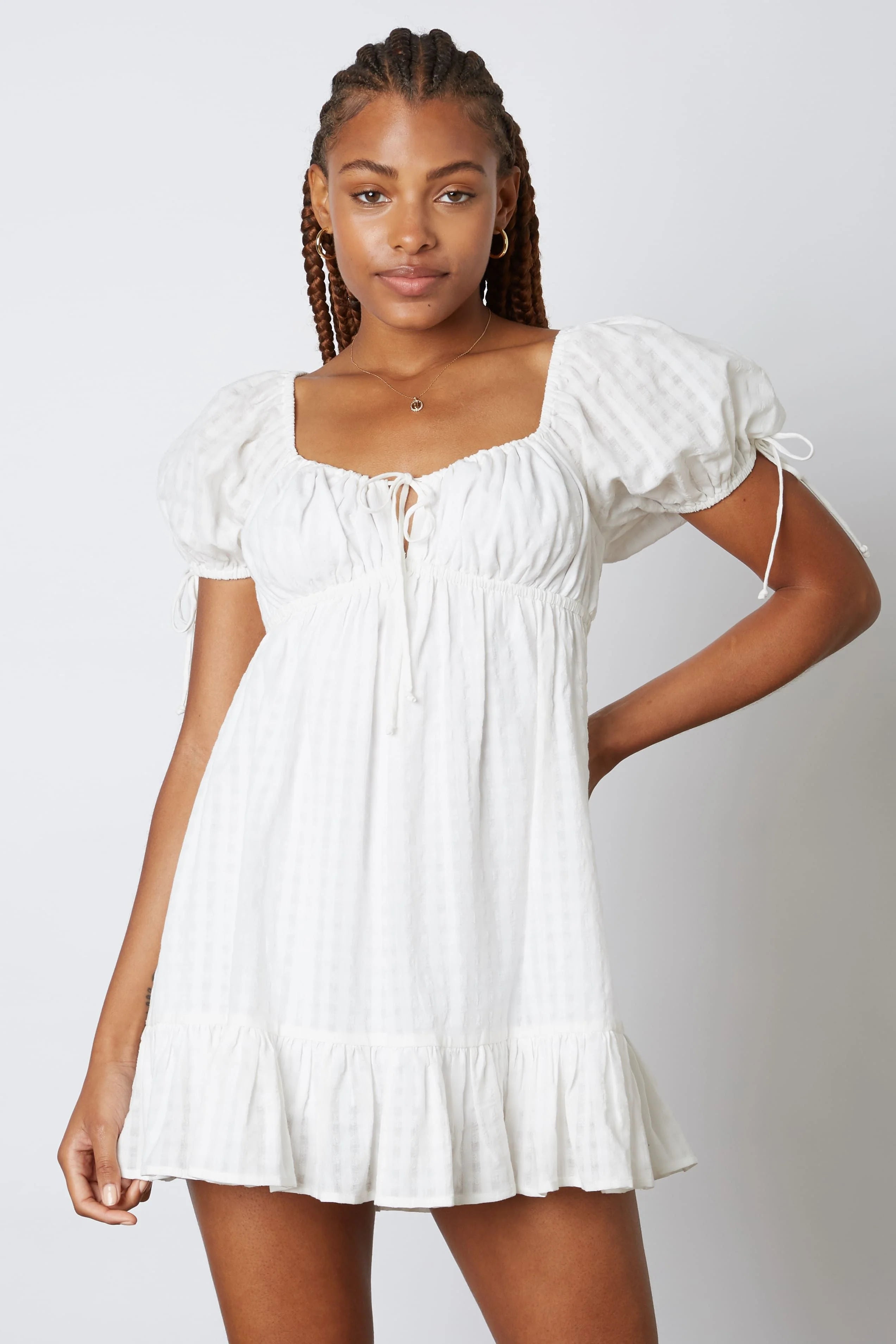 Dana Puff Sleeve Dress in White