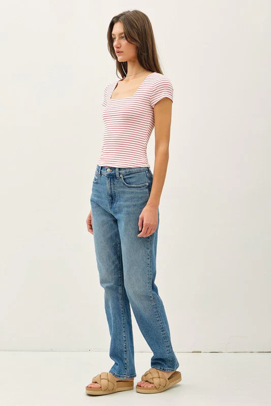 Ginny Double Lined Striped Top