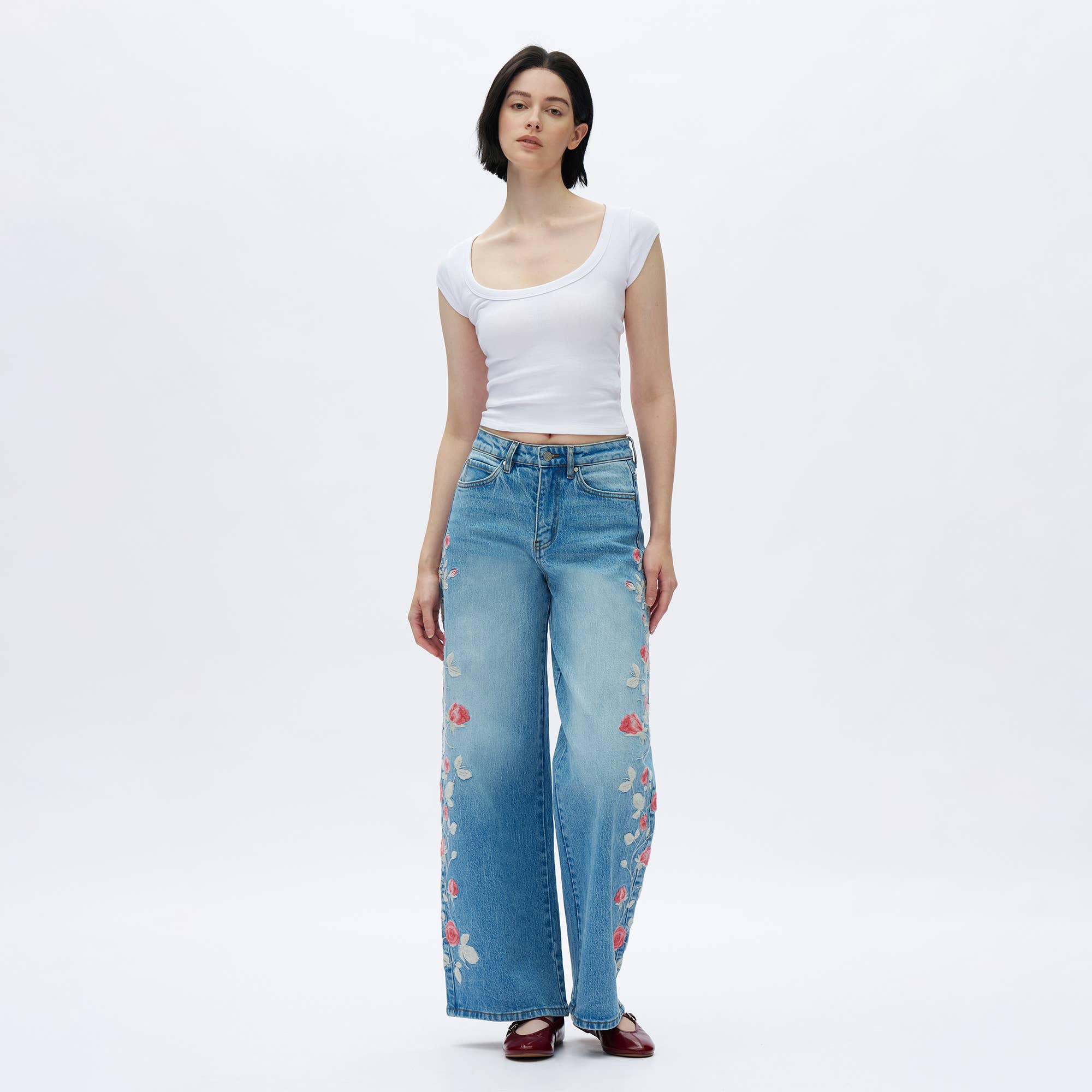 Charlie Floral Embroidery Jean
