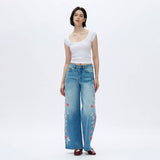 Charlie Floral Embroidery Jean