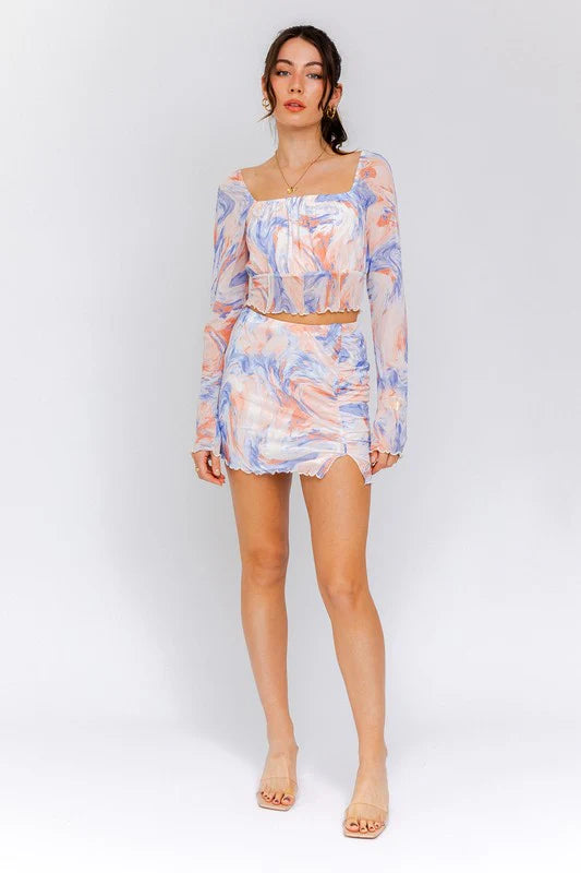 Margie Tie Dye Mesh Skirt