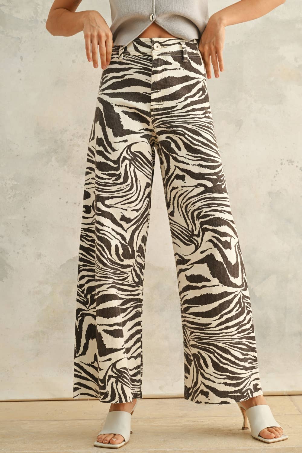 Zaza Zebra Wide Leg Jean