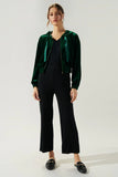 Everson Velvet Cropped Zip Up Hoodie