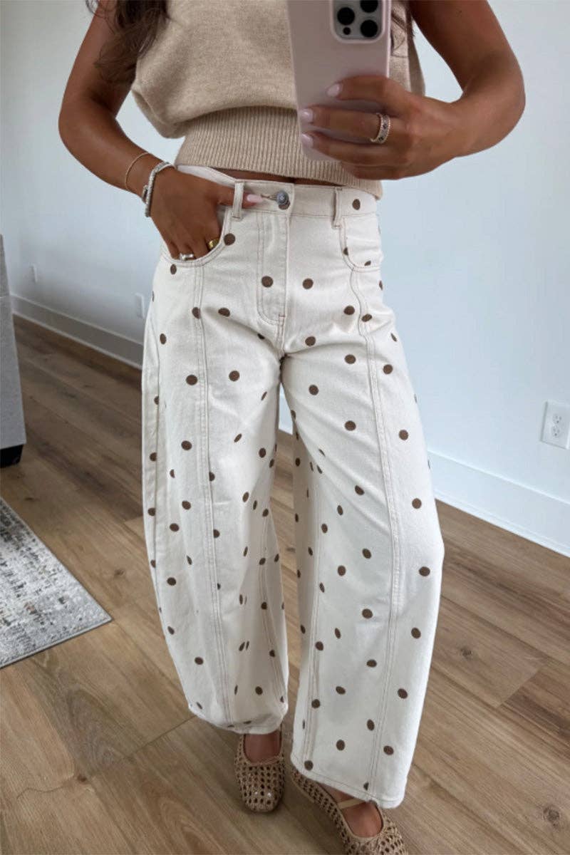 Louisa Polka Dot Straight Leg Jeans