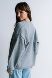 Kaia Knit Cardigan in Heather Grey
