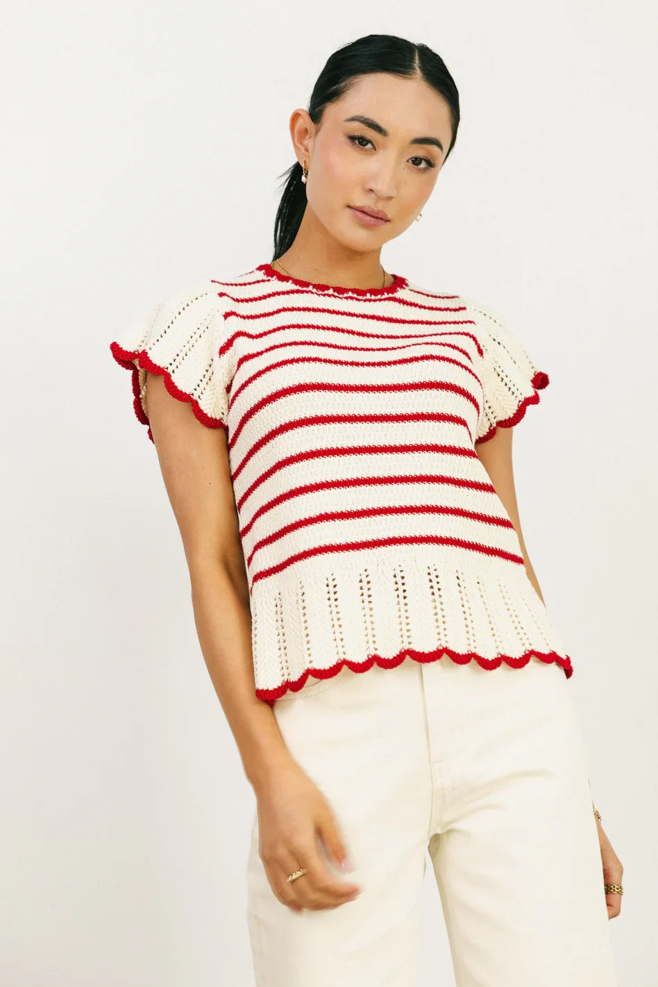 Georgie Striped Sweater in Red FINAL SALE