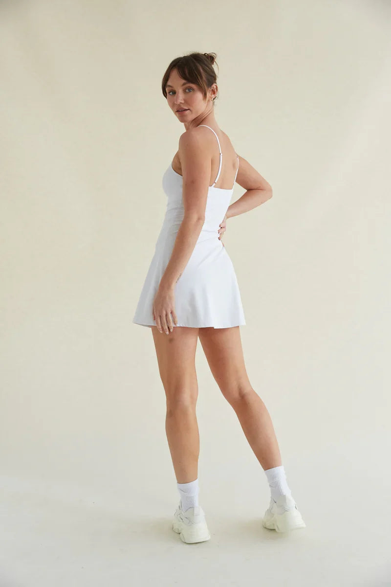 Carly Airbrush Tennis Dress in White