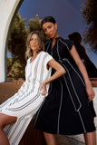 Edith Contrast Midi Dress in Black FINAL SALE