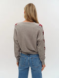 Maddy Star Sleeve Sweater in Burgundy