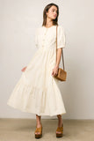 Finey Button Front Maxi Dress in Cream FINAL SALE