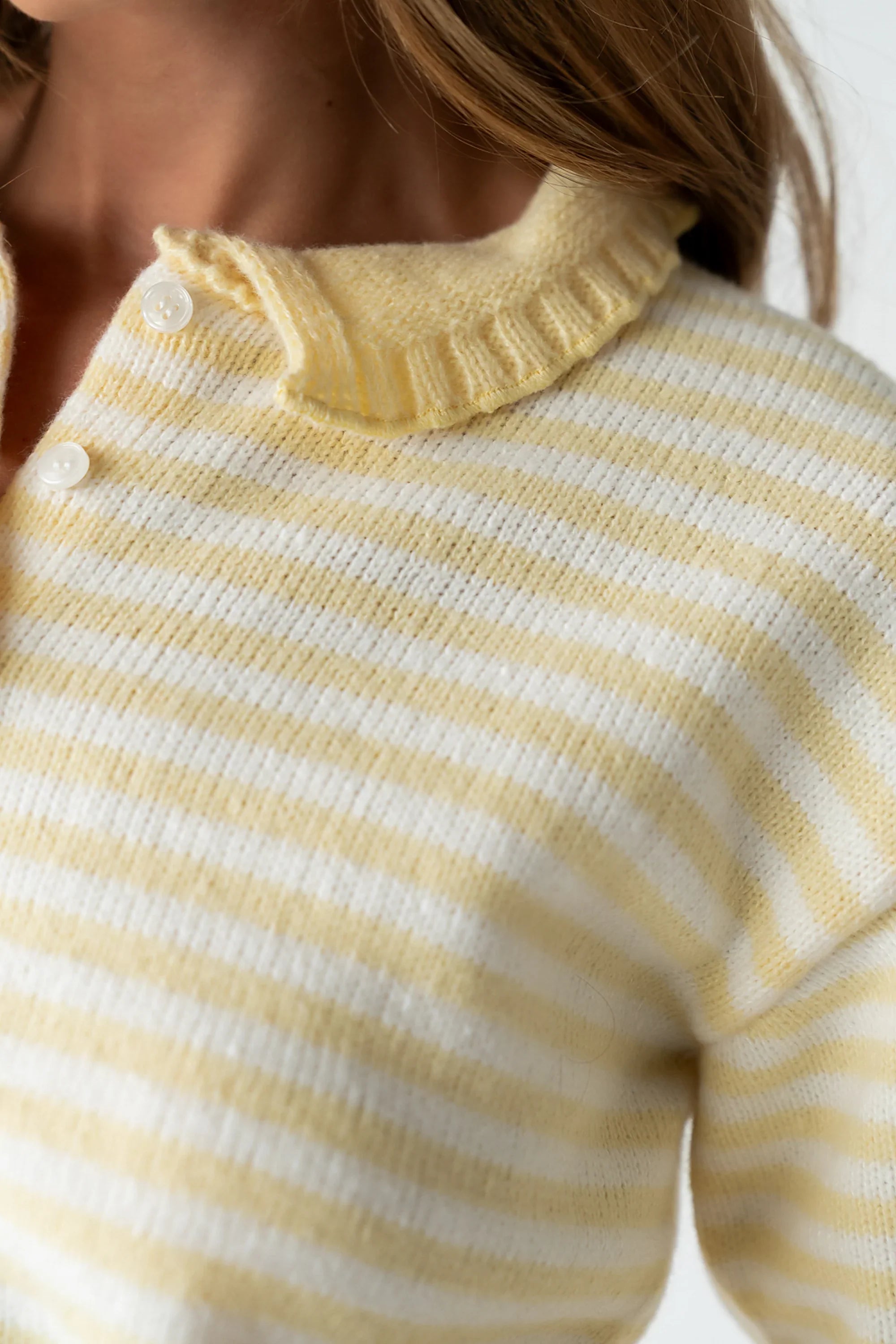 Brenna Striped Cardigan in Yellow
