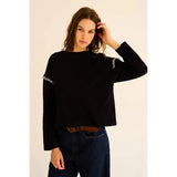 Jenna Pleated Ruffle Long Sleeve Top