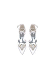 Satin Pointed Toe Ankle Strap Rhinestone Kitten Heels