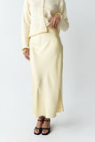 Tory Satin Maxi Skirt in Yellow