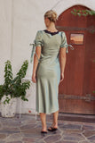 Amanda Lace Trim Maxi Dress in Sage