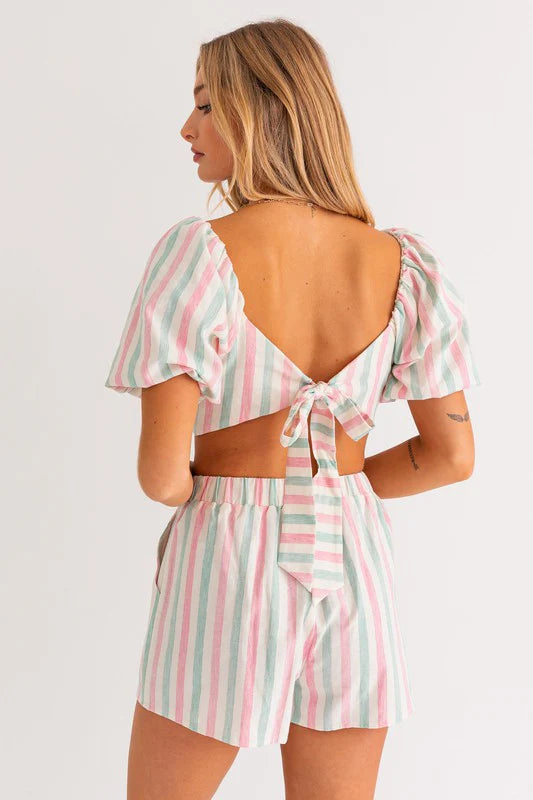 Zelda Stripe Crop Top