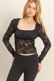 Ribbon Detail Lace Top