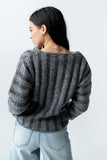 Zamara Ribbed Sweater in Charcoal